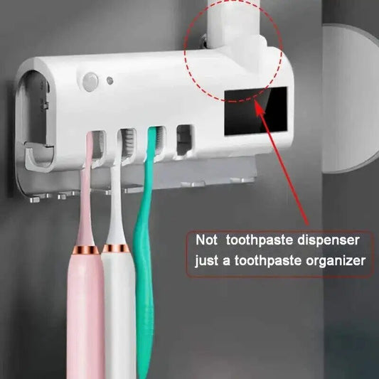 Soporte para cepillos de dientes montado en la pared, luz Solar UV, esterilizador de cepillos de dientes ultravioleta, soportes automáticos para pasta de dientes, accesorio de baño