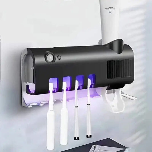 Soporte para cepillos de dientes montado en la pared, luz Solar UV, esterilizador de cepillos de dientes ultravioleta, soportes automáticos para pasta de dientes, accesorio de baño